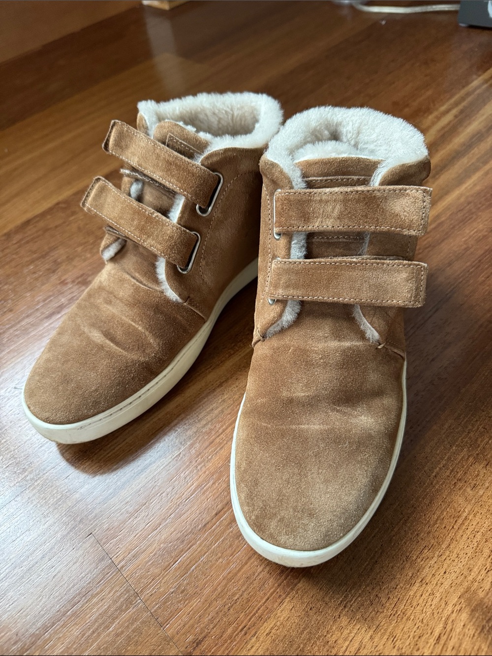 rag & bone Suede Shearling-Lined Ankle Booties in Tan
